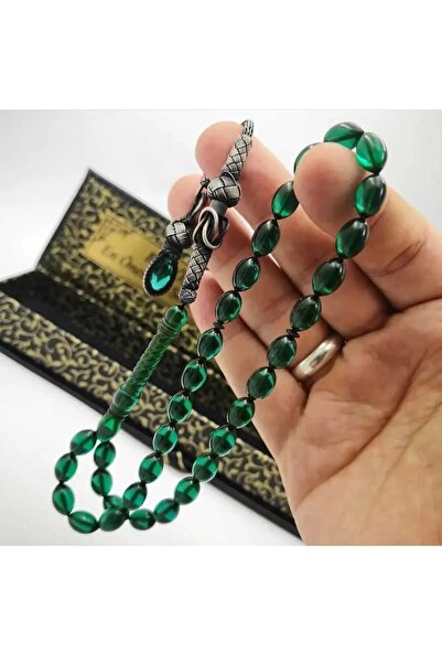 Doğaltaş Tesbihler ATEŞ KEHRIBAR TESBIH 1000 AYAR KAZAZ GÜMÜŞ PÜSKULLU TASARIMLI KUTULU