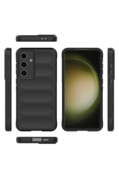 m.tk moveteck Samsung Galaxy S25 FE Kılıf Kamera Korumalı Kabartmalı Yumuşak Renkli Silikon Kapak Mat içi Kadife