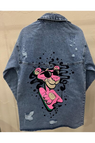 ozzıy34 Γυναικείο τζιν μπουφάν oversized