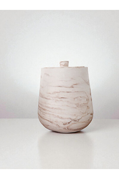 Trust Stone 2 Pieces Concrete Trash Can Bathroom Kitchen Toilet Wc 18 cm 4 Liter Bin with Lid