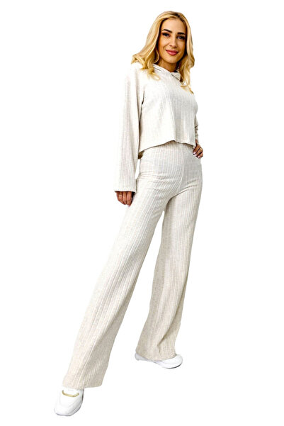 FashionForYou Compleu tetra Scarlett, cu bluza large, gluga si pantaloni leje...