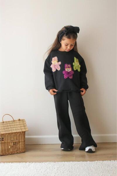 jeliboomkidswear Σετ αθλητικής φόρμας για κορίτσια Jeliboom - Λεπτομέρεια Labubu - 3 νήματα με ανάλαφρο χρώμα