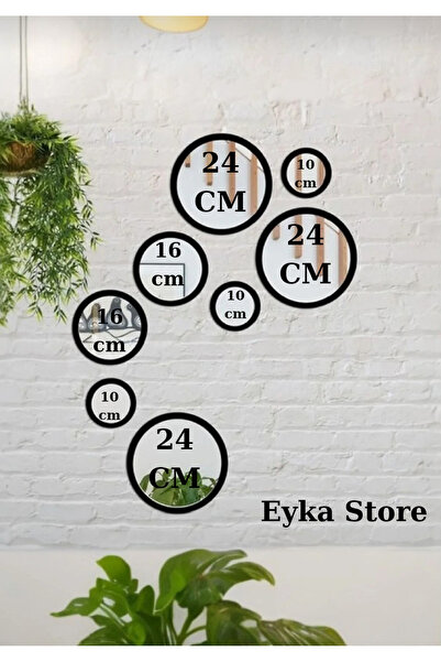 EYKA STORE Dekoratif 8 Parça Pleksi Ayna Duvar Dekoru