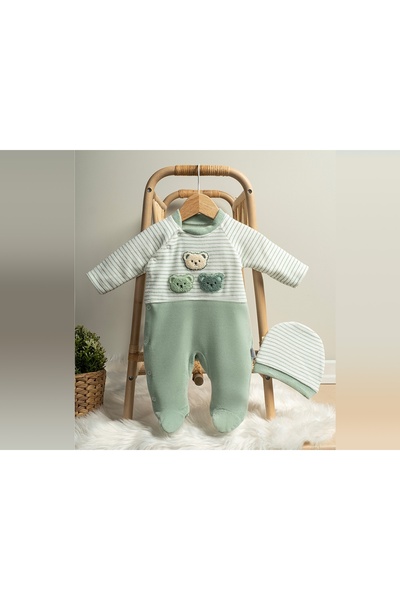 Annora Ayıcıklar Nakışlı Erkek Bebek Tulum