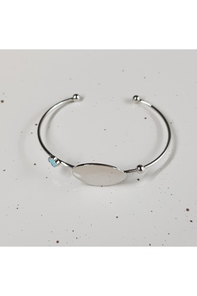 Mavi Haçlı Oval Modern Bileklik (İsminizi sipariş no ile mesajlara gönderin)