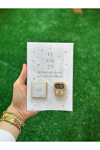 ATAKCRAFTS Mevlid Tebrik Kartı-Çikolata & Zikirmatik hediyeli 10 ADET