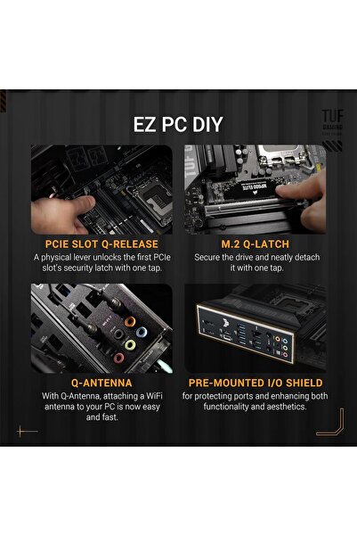 ASUS TUF GAMING B860M-PLUS Wi-Fi Intel Motherboard, mATX, DDR5, PCIe 5.0, 3×M.2, Wi-Fi 7, 2.5GB Eth