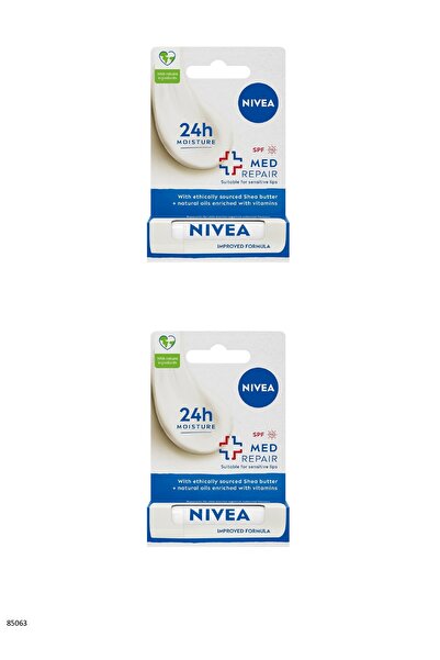 NIVEA 85063 Med Repair SPF 15 Dudak Bakım Kremi 2 ADET