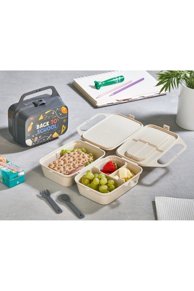 Sungroup CARRY & EAT Lunch Box Set (2 Pcs) (Gray & Beige)