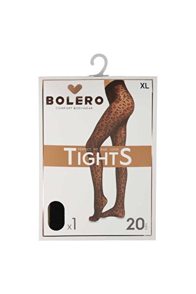 Bolero 20 Den Leopar Desenli Külotlu Çorap