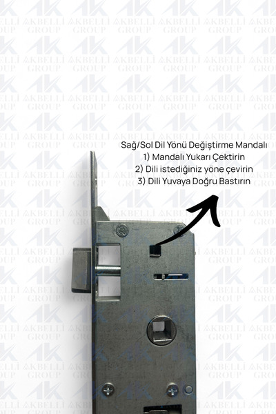 AKBELLİ GROUP Aynalı Pvc Pimapen Banyo Wc Kaliteli Kapı Kilidi 35 Mm Kilit