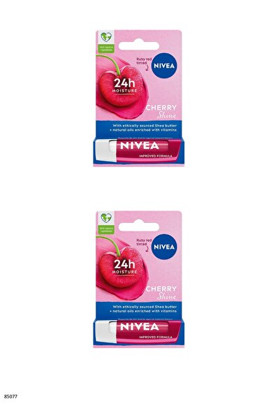 NIVEA 85077 Cherry Lip Care Cream 2 Pcs