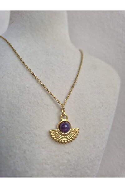 Haze قلادة توباز عتيقة من الفولاذ المقاوم للصدأ 2