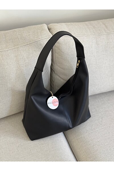BAGLOVİS YENİ SEZON BÜYÜK SALAŞ SİYAH DERİ OMUZ ÇANTASI