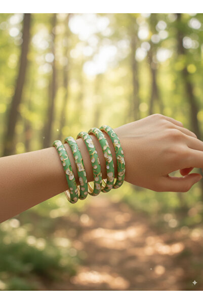 MEEB BİJUTERY MİNELİ KELEPÇE YEŞİL