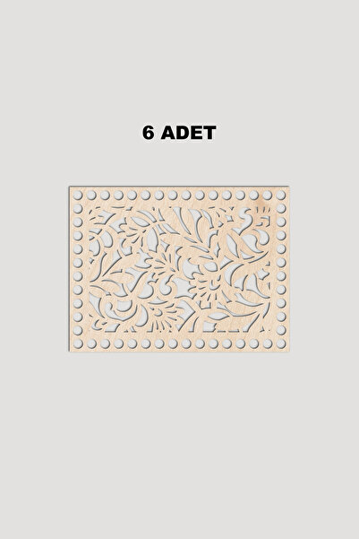 Lucena Дерев'яна прямокутна кошикова підставка 15x20 см, 6 штук, товщина 3 мм