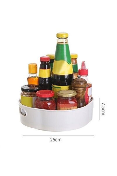 OLLEVRA 360 degree rotatable mechanism round tray shaped presentation and service organizer tray