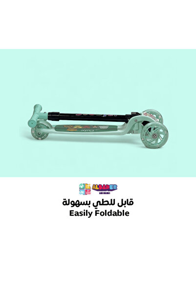 ALBADER Kick Scooter, Lightweight Scooter, 3 Wheel Scooter with & Handle & Extra-Wide LED Skate Scooter