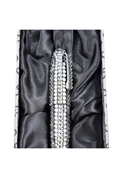 Gemma Gino Casti ballpoint pen, fully covered with rhinestones, with a 6.5 cm long metal refill
