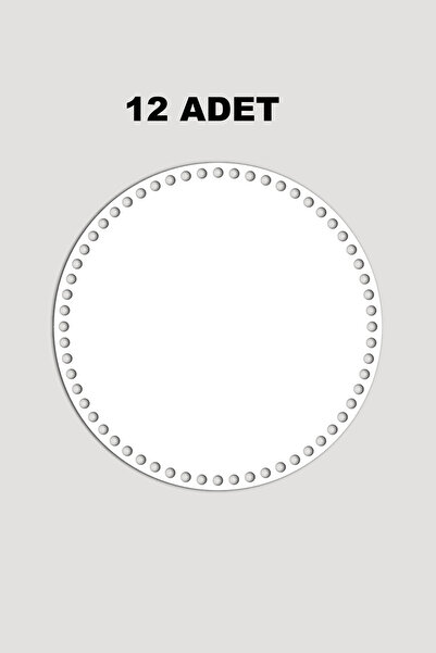 Lucena Ahşap Yuvarlak Sepet Tepsi Tabanı 10 cm 12 Adet Beyaz 3mm