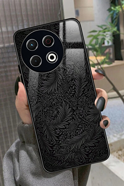 TECNO Spark 30 Pro Uyumlu Siyah Karışık Tasarımlı Parlak Premium Kılıf