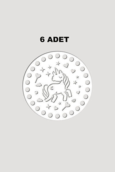 Lucena Дерев'яна кругла підставка для кошика Unicorn 12x12 см, 6 штук, біла, ...