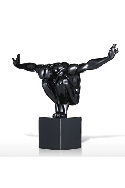 OEM Statueta barbat in echilibru, decoratiune ,obiect,negru L42cm