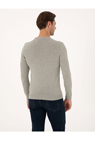 Pierre Cardin Basic Crew Neck Slim Fit Knit Sweater