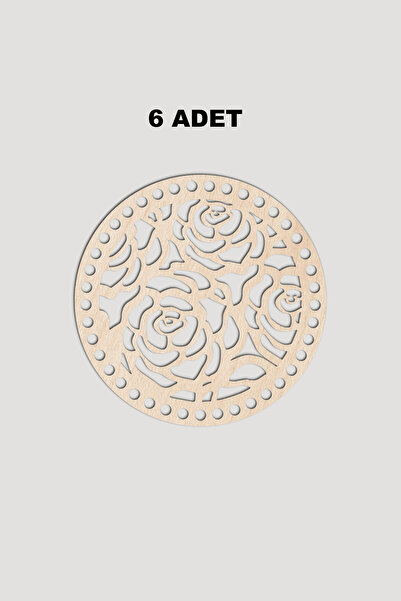 Lucena Дерев'яна кругла модель 6 кошиків Підставка для таці 18 см 6 штук Акац...