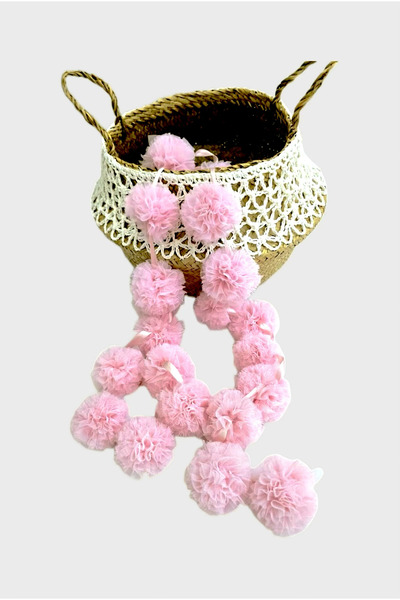 Bila Baby Stqueen Tulle Mini Pompon Banner Baby Pink Pinkish