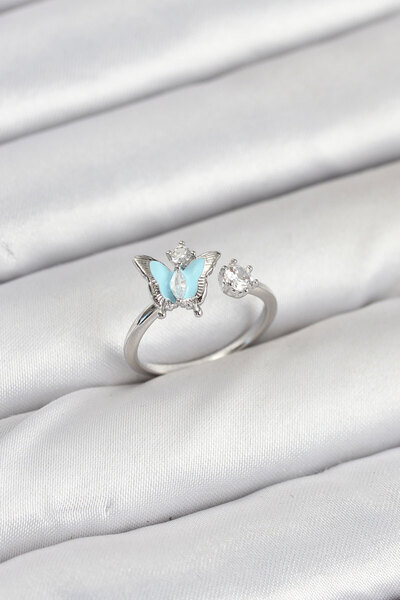 Leyaton LWLHMRS-IEG ieg ™   خاتم نسائي من النحاس بلون فضي - TJ-BYK3865