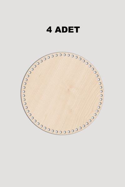 Lucena Дерев'яна кругла підставка для кошика 25 см 4 штуки Акація 3 мм