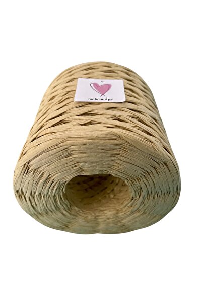 Makromİps Premium 200 Gr Raffia Hand Knitting Yarn Paper Crochet Straw Natural Bohemian Bag Supla Hat Hobby Yarn