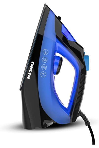 Nikai Steam Iron with Non-Stick Soleplate, 1600W Fabric care, Vertical Steam, Dry & Spray Options, A