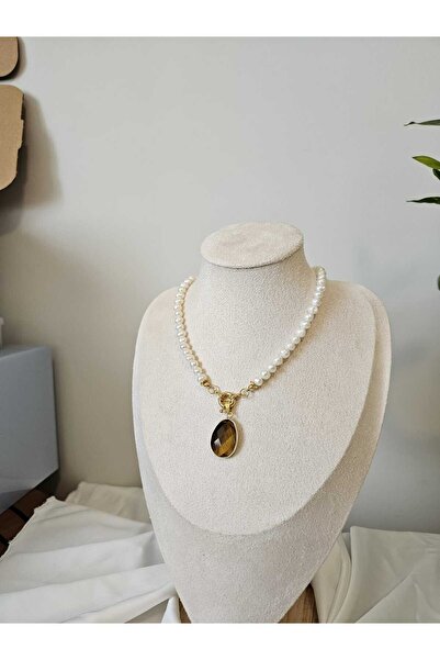 İNCİORA JEWELRY Gemici Kilitli Kişiselleştirilebilir Doğal Gerçek İnci Kolye