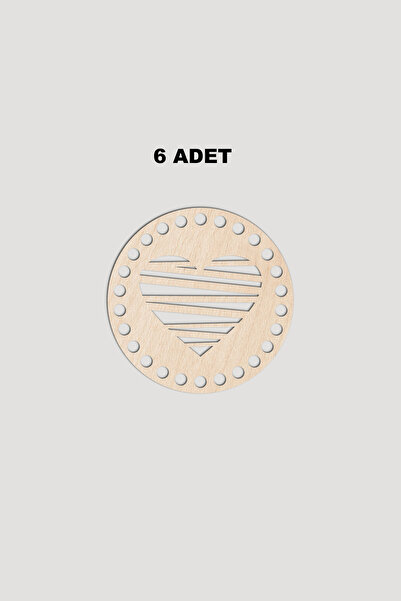 Lucena Дерев'яна кругла серцеподібна підставка для кошика 12x12 см 6 штук, то...