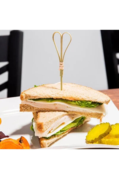 Mu Art Ahşap 6 قطع من أعواد الأسنان الخيزران على شكل قلب