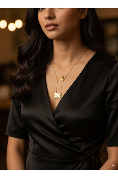 MEEB BİJUTERY ZARF ÇELİK KOLYE