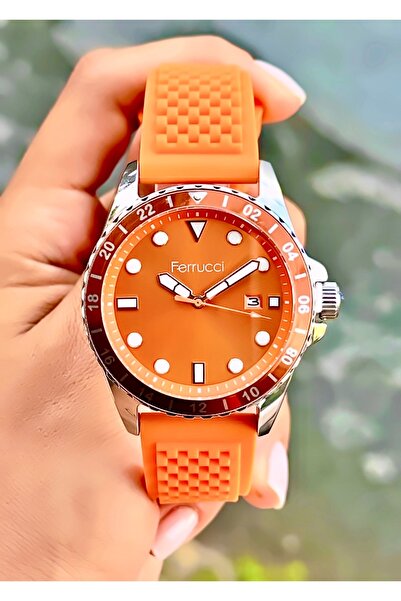 Ferrucci Orijinal 2 Yıl Garantili Silikon Kordon Erkek Kol Saati Su Geçirmez Bileklik Hediyeli