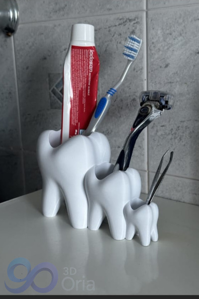 3-Piece Toothbrush Holder & Custom Design & Handy Toothbrush Holder & Set Shaped 10 x 16 CM