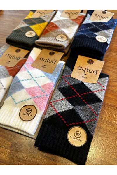 Aytuğ Women's Winter Lambswool Lamb Wool Socks 3 Pack