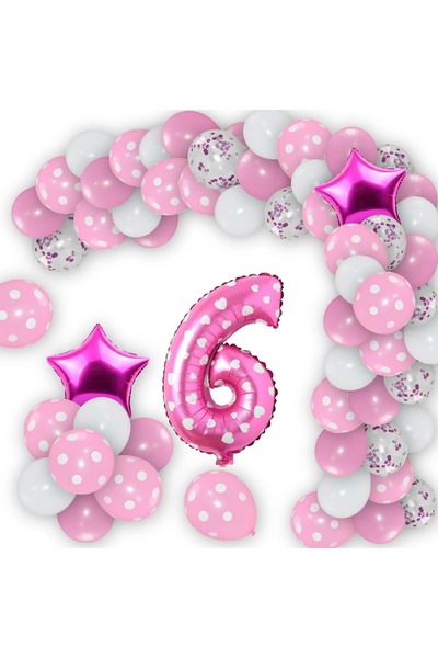 DÜVENCİ TİCARET Set de baloane roz cu buline pentru ziua de naștere
