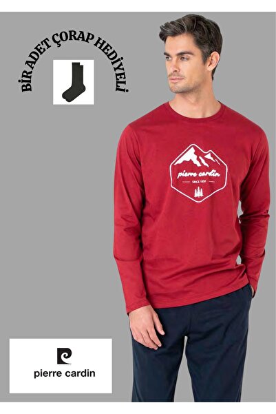 Pierre Cardin %100 Pamuklu Bisiklet Yaka Cepli Pijama Takımı THCLVR67PC