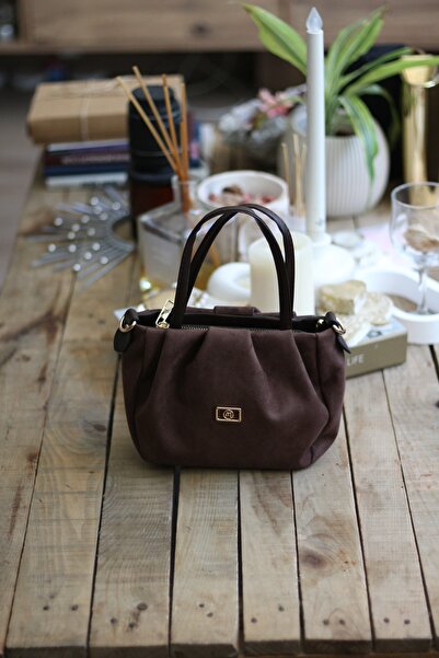 Moom Bag Women's Bitter Brown Suede Strap Shoulder Bag