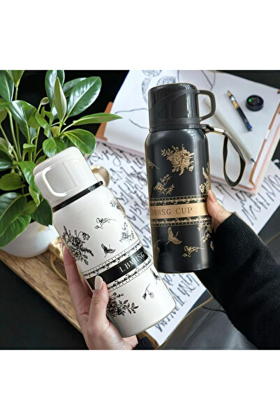 CUSTOM كوب مفرغ من الهواء على شكل زهرة جاردينيا بيضاء كبيرة السعة