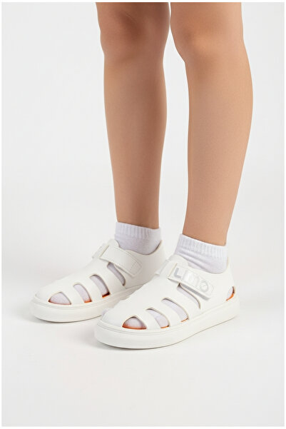 Moda Lime Sandale ortopedice pentru copii, unisex, cu velcro, flexibile, respirabile, anti-alunecare, cu talpă de masaj, cu față închisă, papuci