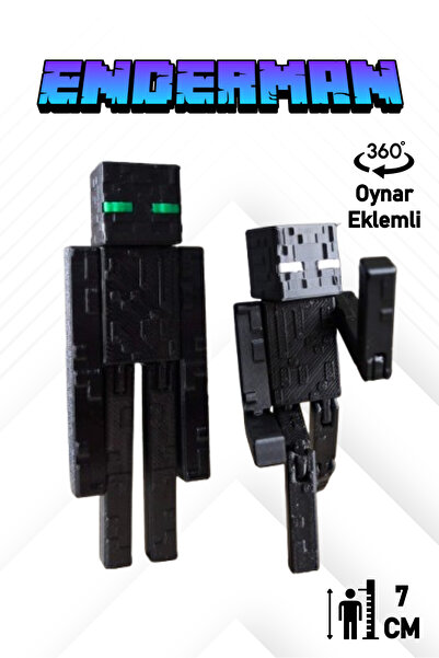 GiginGo Blok Macerası Piksel Karakter Enderman Oynar Eklemli - Minecraft Ende...