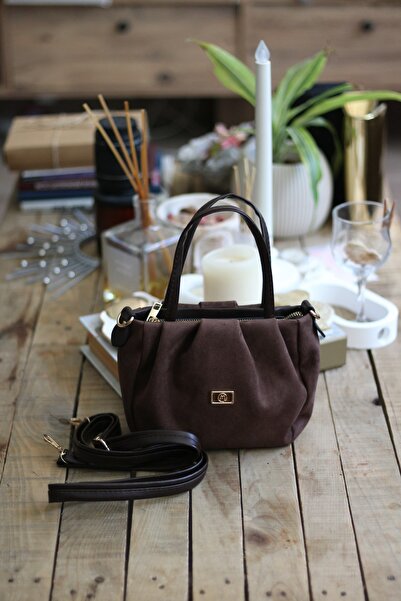 Moom Bag Women's Bitter Brown Suede Strap Shoulder Bag