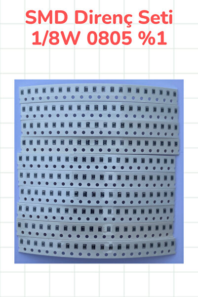 Genel Markalar Direnç Seti SMD 1/8w 0805 %1 - 200 Parça 10 Çeşit | 10 330 470 1k 3.3k 10k 22k 33k 100k 1m