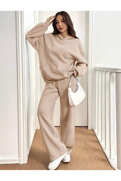 Gül 2 İplik Dokulu Kumaş Üst ve Pantolon Takım - Rahat, Şık, Günlük ve Spor K...